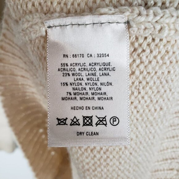 Anthro Angel of the North Cowl Sweater Chunky Waffle Knit Tan Cream Size Medium - Picture 5 of 7